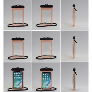 Universal Waterproof Phone Pouch - Black and Pink